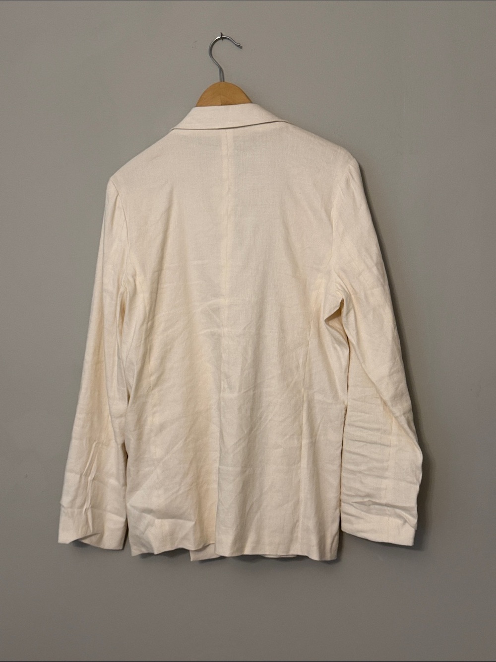 Jason Wu off-white linen blend blazer minimalist career jacket summer basic m - Picture 3 of 10